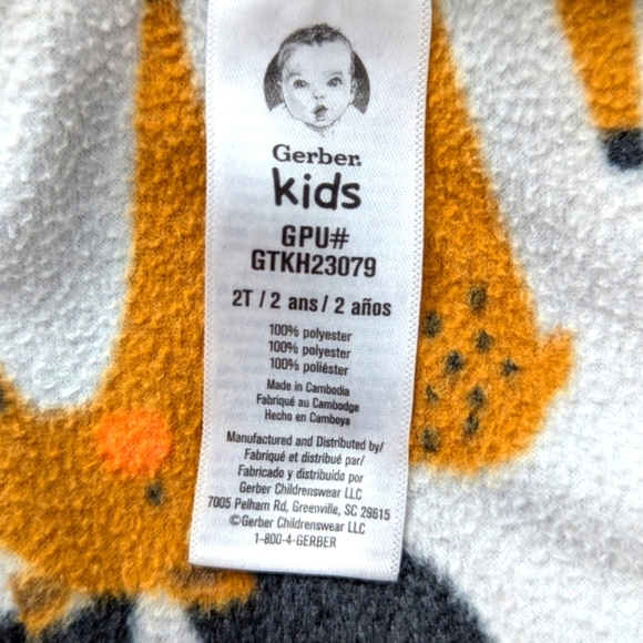 Gerber Fleece Mouse One Piece Pyjamas/Sleepers/Feeties - Size 2T - Picture 8 of 9